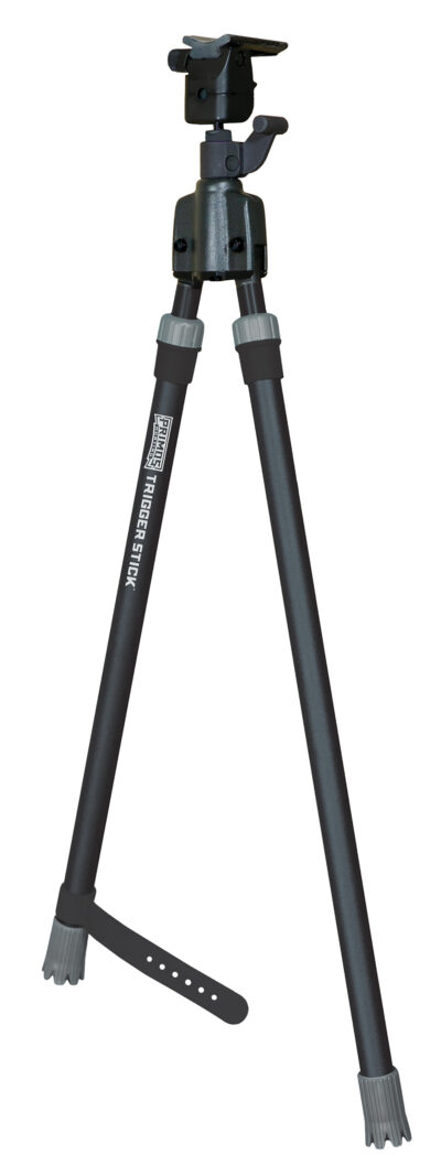 Primos 65826 Trigger Stick  Bipod made of Steel with Black & Gray Finish, QD Swivel Stud Attachment Type & Medium Height (Clam Package)