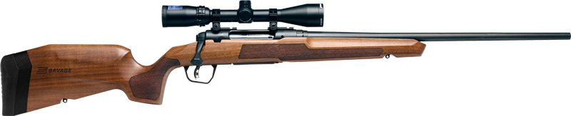 SAVAGE AXIS 2 XP 400 LEGEND – 20″ W/3-9X40 MATTE/HARDWOOD