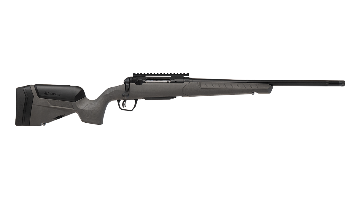 SAVAGE 110 TRAILBLAZER 30-06SPFD RIFLE 20″ FLUTED/T.B. FDG, TROPHY STOCK, 4RD