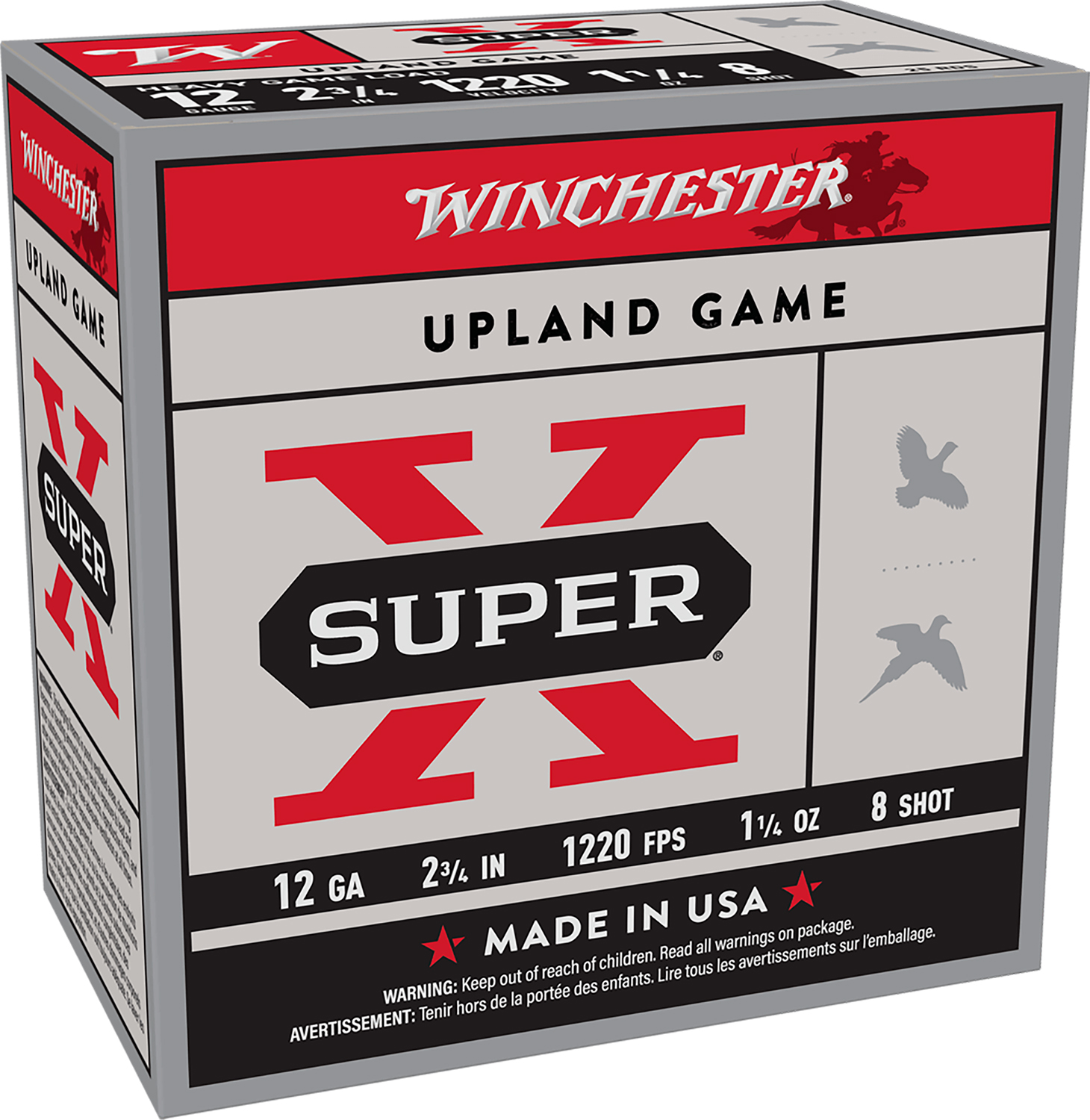 Winchester Ammo XU12SP8 Super X Heavy Game Load 12Gauge 2.75″ 1 1/4oz 8Shot 25 Per Box/10 Case