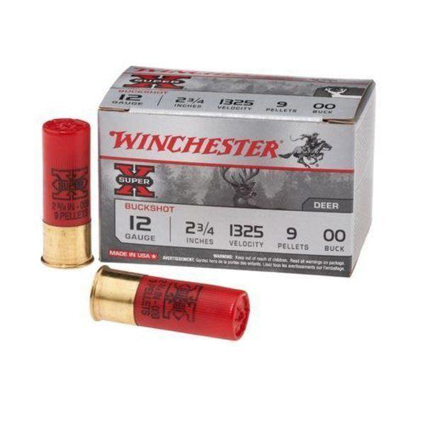 Winchester Super-X Buckshot Shotshells 12 ga 2-3/4″ 1325 fps #00 15/ct