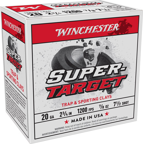 WINCHESTER TARGET 20GA 2.75″ – 7/8OZ #7.5 250RD CASE