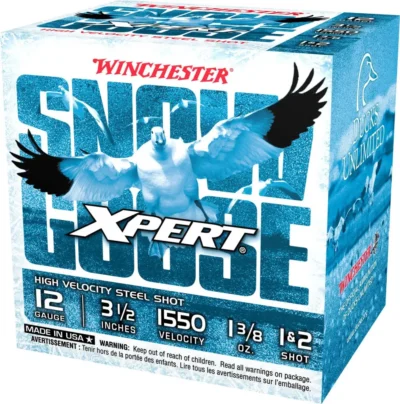 WINCHESTER EXPERT SNOW GOOSE STEEL 12GA 3.5" 1 3/8OZ 1 & 2 25RD (10 BOX CASE)