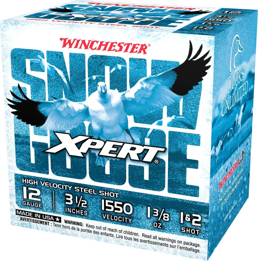 WINCHESTER EXPERT SNOW GOOSE STEEL 12GA 3.5″ 1 3/8OZ 1 & 2 25RD (10 BOX CASE)