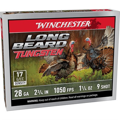 LONG BRD TUNGSTEN 28GA 2-3/4” 1-1/4OZ #9 SHOT 1050 FPS 5/BOX