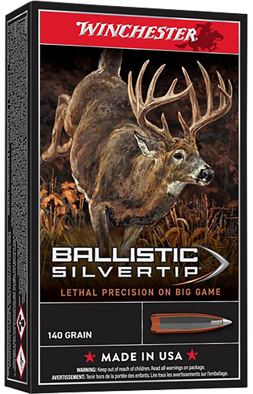 Winchester Ammo SBST65P Ballistic Silvertip  6.5PRC 140gr Bonded Rapid Expansion PHP 20 Per Box/10 Case