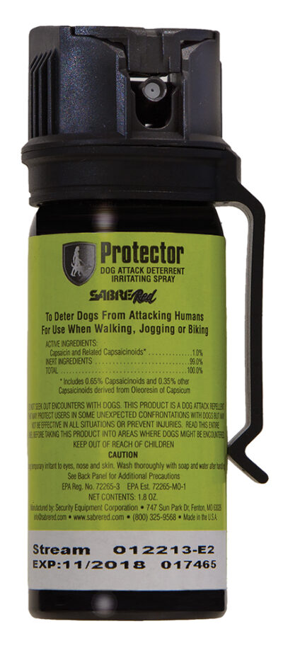 Sabre SRPMK3 Dog Spray  Capsaicin Range 15 ft 1.80 oz Includes Belt Clip