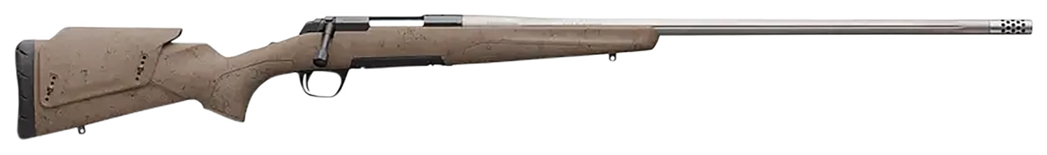 Browning 035514297 X-Bolt Western Hunter Long Range 300 PRC 3+1 26″ MB Matte Blued Spider Webbed Flat Dark Earth Cerakote Hard Core Fiber-Fusion with Adjustable Comb Stock Right Hand (Full Size)
