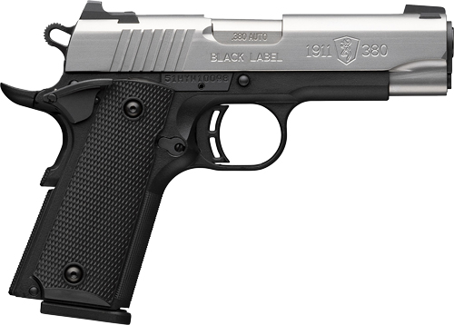 BROWNING 1911-380 STAINLESS – 380ACP 3.58″COMP 8RD BLK/SS