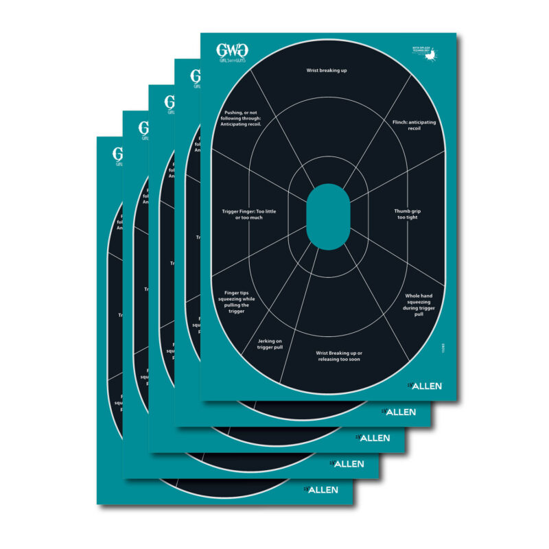 Girls With Guns 15283 Splash  Self-Adhesive Paper Black/Teal 12"x18" Oval 5 Pack