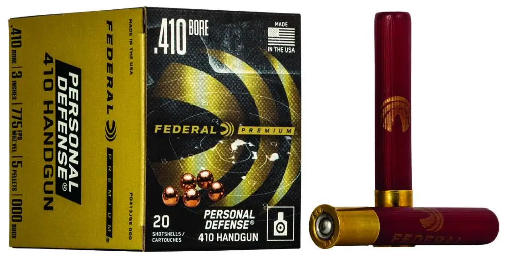 FEDERAL PERSONAL DEFENSE AMO 410GA 3″ 5 PELLET 000 BUCK 20RD (10 BOX CASE)