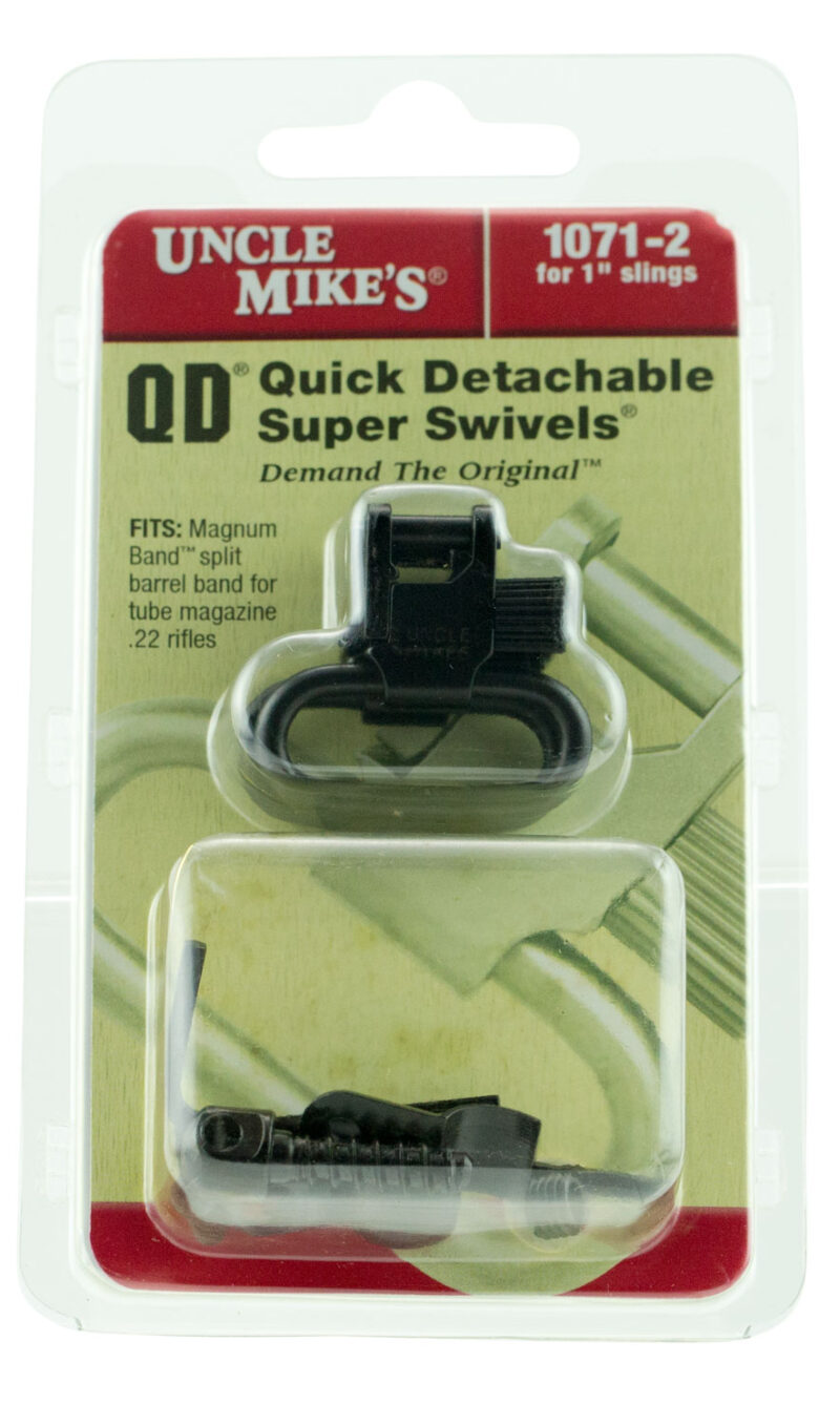 Uncle Mike's 10712 Magnum Band Swivel Set Quick Detach 115 U22 1" Fits .420-.470" Diameter Mag Tubes w/o Dismantling Gun