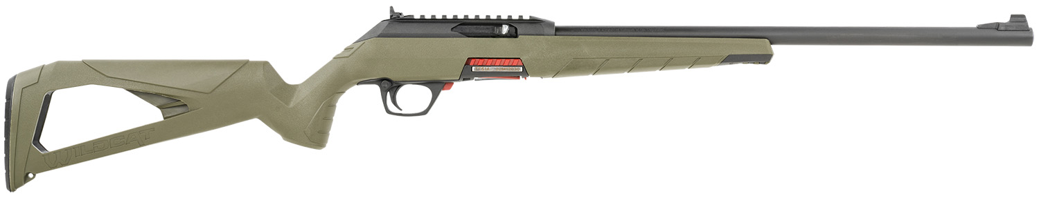 Winchester Repeating Arms 521139102 Wildcat Full Size 22 LR 10+1 18″ Matte Blued Sporter Barrel, Picatinny Rail Matte Black Polymer Receiver, OD Green Skeletonized Synthetic Stock, Ambidextrous