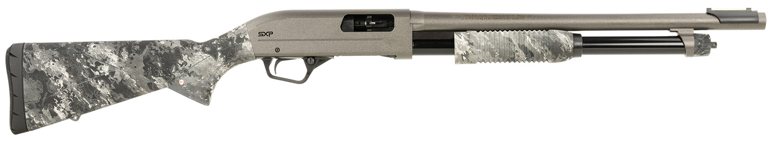 Winchester Repeating Arms 512450695 SXP Hybrid Defender 20 Gauge 3″ Chamber 5+1 (2.75″) 18″, Gray Barrel/Rec, TrueTimber Midnight Synthetic Furniture, Fiber Optic Front