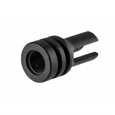 EARLY 3 PRONG 22 CALIBER FLASH HIDER, 1/2''-28, STEEL, BLACK
