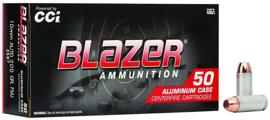CCI BLAZER ALUMINUM  AMO 10MM AUTO 200 TMJ 50RD (20 BOX CASE)