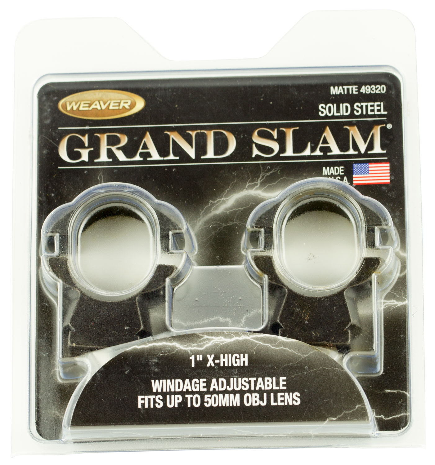 Weaver Mounts 49320 Grand Slam Windage Adjustable  Matte Black 1″ Extra High