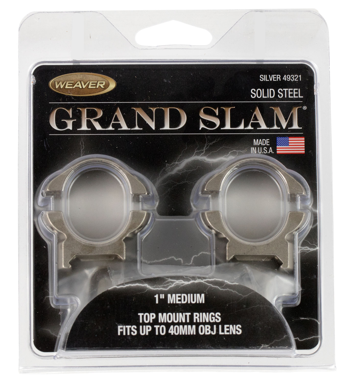 Weaver Mounts 49321 Grand Slam  Silver 1″ Medium