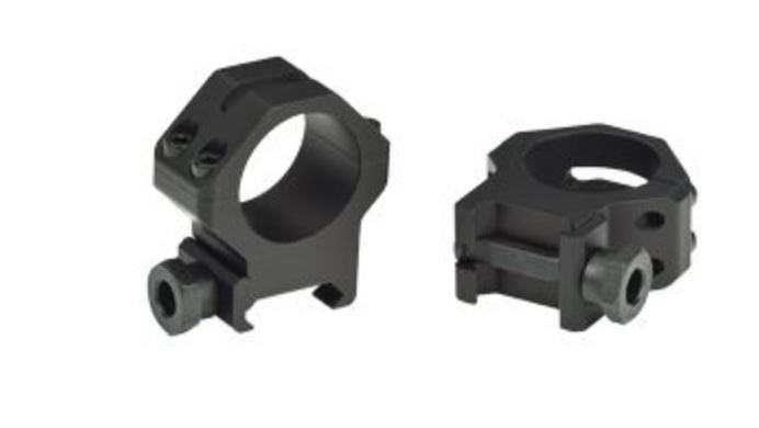 WEAVER PICATINNY FOUR HOLE RINGS 1 IN MED MATTE ( 6 PER CASE )