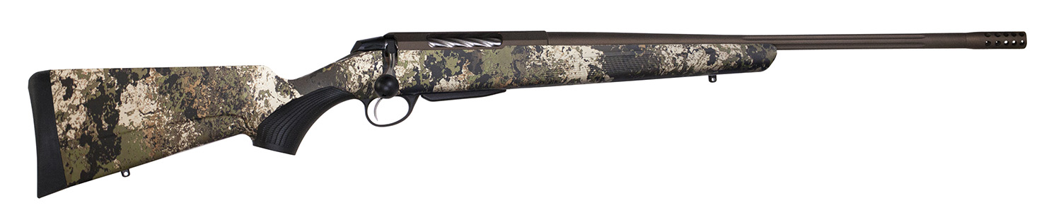 Tikka JRTXVW331R10 T3x Lite 300 Win Mag 3+1 24.30″ Fluted/Threaded, Midnight Bronze Cerakote Barrel/Rec, Veil Wideland Synthetic Stock, Interchangeable Grip, Muzzle Brake