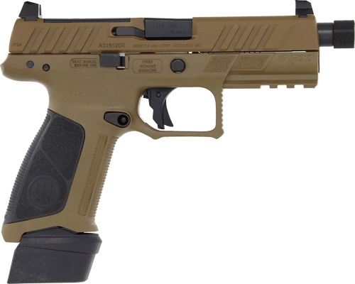 BERETTA APX A1 FS 9MM 4.8″ – 21RD FDE THREADED OPTIC READY