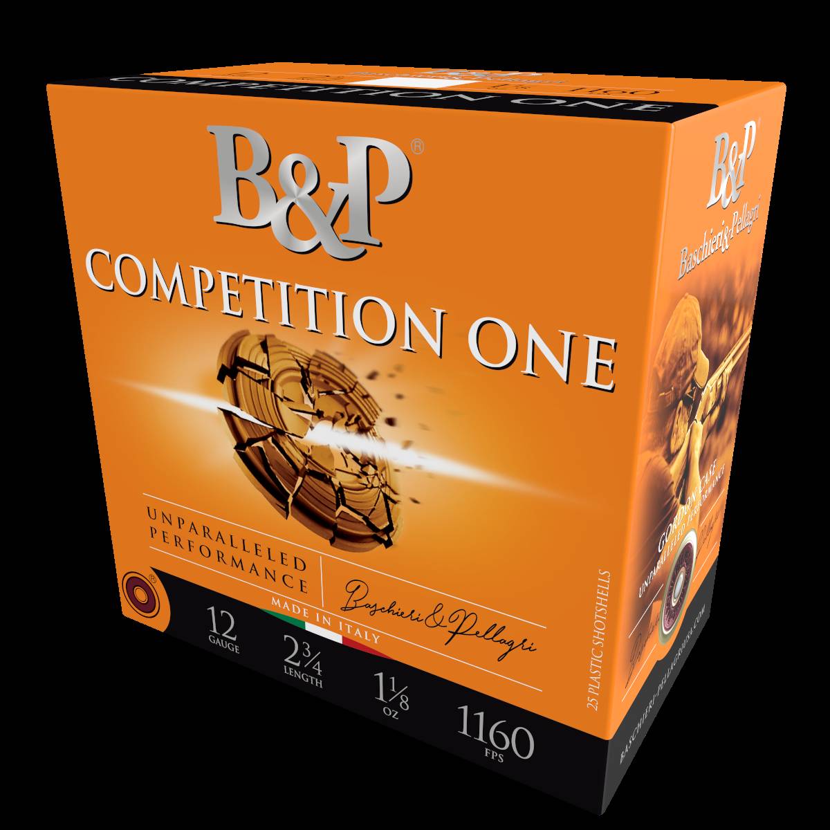 B&P COMPETITION 1 AMO 12GA 2 /34″ 1 1/8OZ #7.5 1160 FPS 25RD (10 BOX CASE)