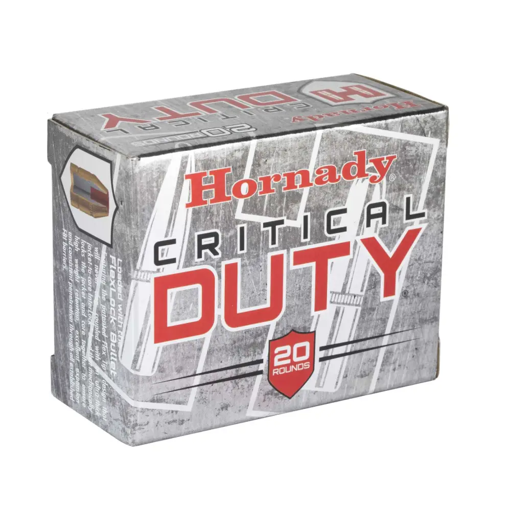 HORNADY CRITICAL DUTY AMO 40 S&W 175GR FLEXLOCK 20RD (10 BOX CASE)