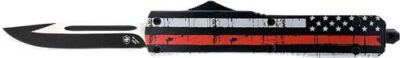 TEMPLAR KNIFE SLIM OTF BACK - THE RED 3.1" BLK DROP POINT