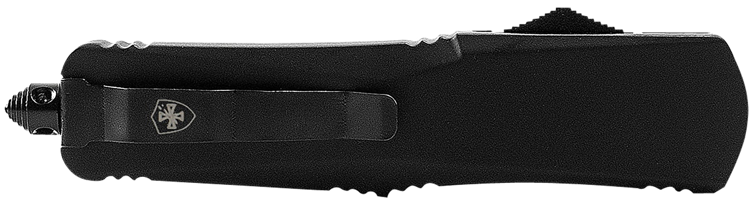 Templar Knife LBR331 Gen II Large 3.50″ OTF Drop Point Plain Black Oxide Stonewashed 440C SS Blade, 5.25″ Black Aluminum/Rubber Handle, Glass Breaker