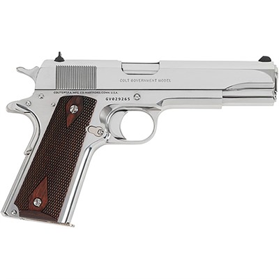 1911 GOV’T CLASSIC 38 SUPER 5âBBL (1)9RD BRIGHT STAINLESS