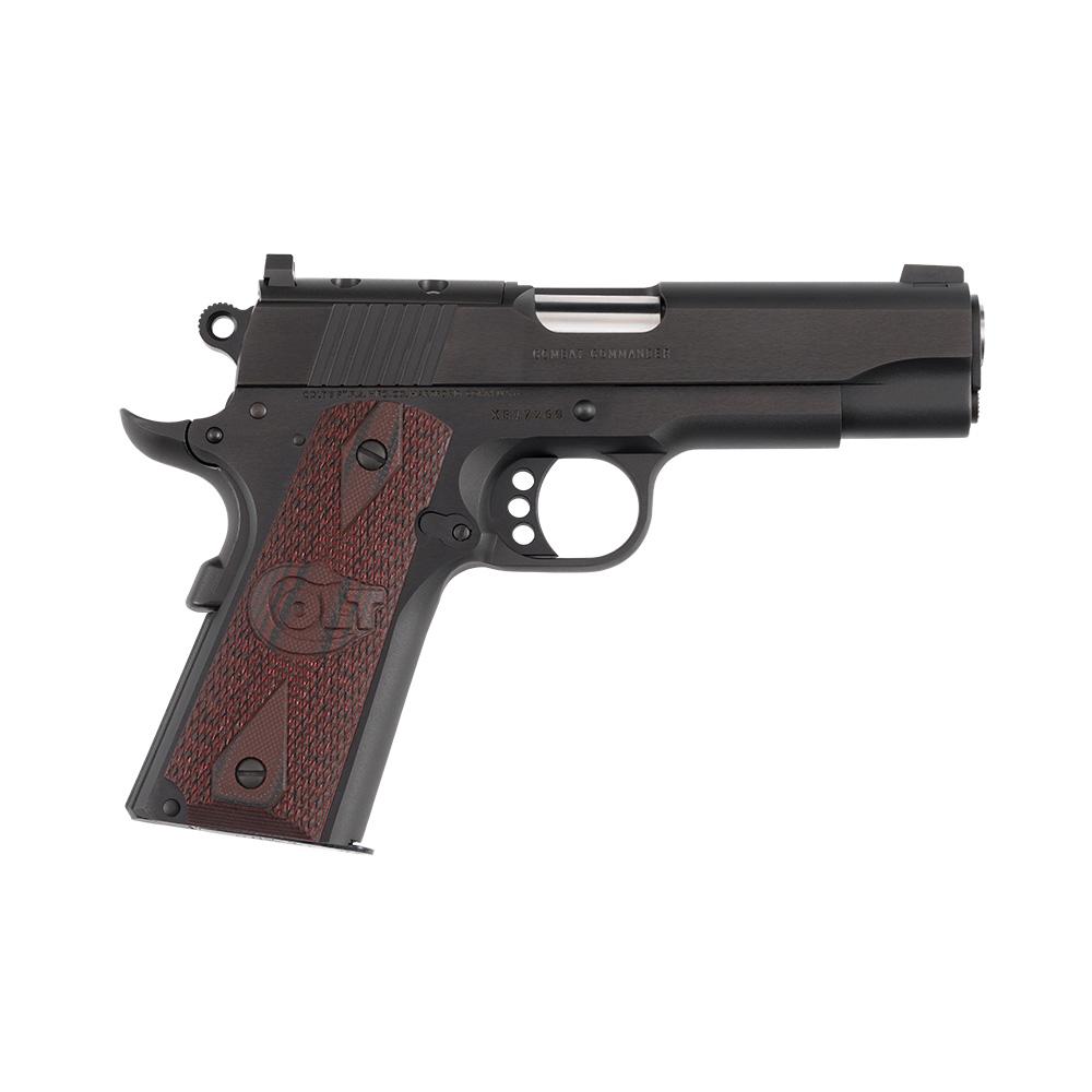 Colt Optic Ready Combat Commander Handgun .38 Super 9rd Magazine 4.25″ Black with G10 Black Cherry Grips