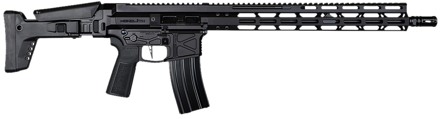 Global Ordnance LLC 197892003223 Monolithic 5.56 NATO 16″ Barrel, M-LOK Handguard, Modular Black Stock, Black Polymer Grip