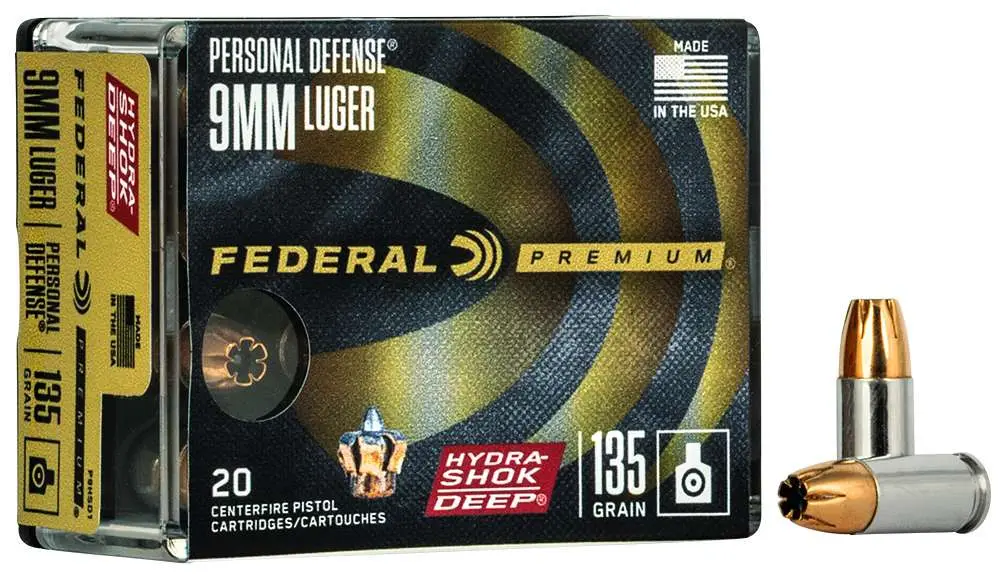 FEDERAL PREMIUM HYDRA SHOK DEEP AMO 9MM LUGER 135GR HP 20RD (10 BOX CASE)