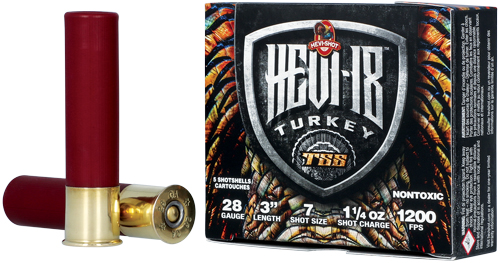 HEVI-SHOT HEAVY 18 TSS 28GA – 3″ 1-1/4OZ #7 5RD 10BX/CS