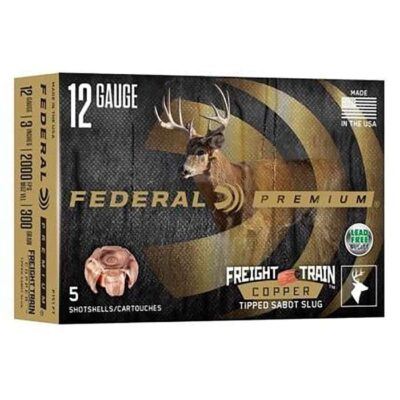 FEDERAL PREMIUM FREIGHT TRAIN COPPER SABOT SLUG AMO 12GA 3IN 300GR 5RD (10 BOX CASE)