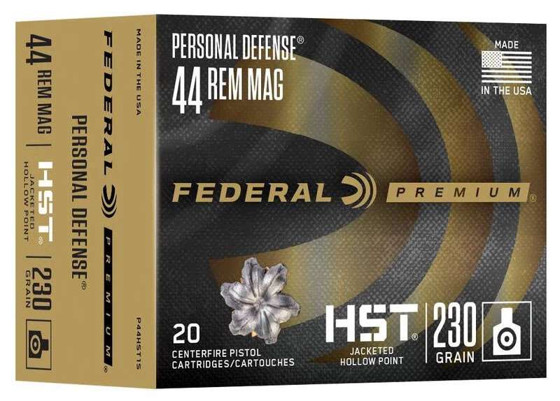 FEDERAL 44 REM MAG “TBD”GR HST JHP PERSONAL DEFENSE 20 RD/BX 10 BX/CS
