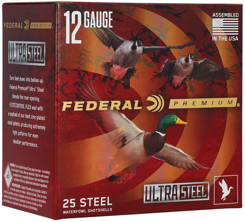 FEDERAL 12GA 3 1/2″ 1 1/2OZ BB & 2 1500 FPS “ULTRASTEEL” 25 RD/BX 10 BX/CS