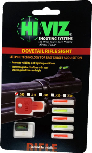 HIVIZ RIFLE FRONT SIGHT FOR - 3/8" DOVETAIL .260" - Image 2