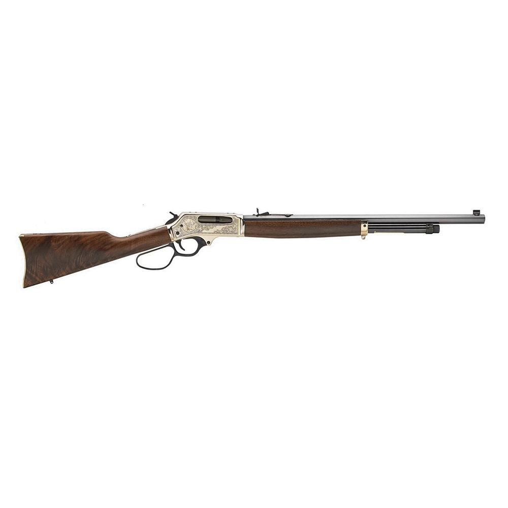 Henry Brass Wildlife Edition Side Gate Rifle .45-70 Govt 4rd Magazine 22″ Barrel Walnut Engraved Receiver Large Loop Lever