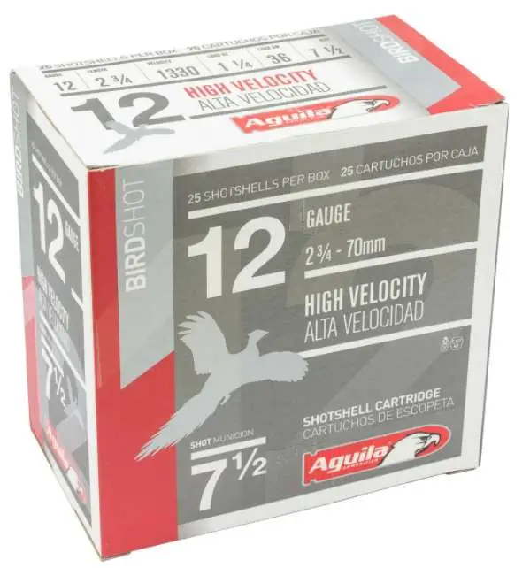 AGUILA FIELD LOAD SHOTSHELL AMO 12GA #7.5 2-3/4″ 1-1/4 OZ 25RD 1330FPS (10 BOXES PER CASE)