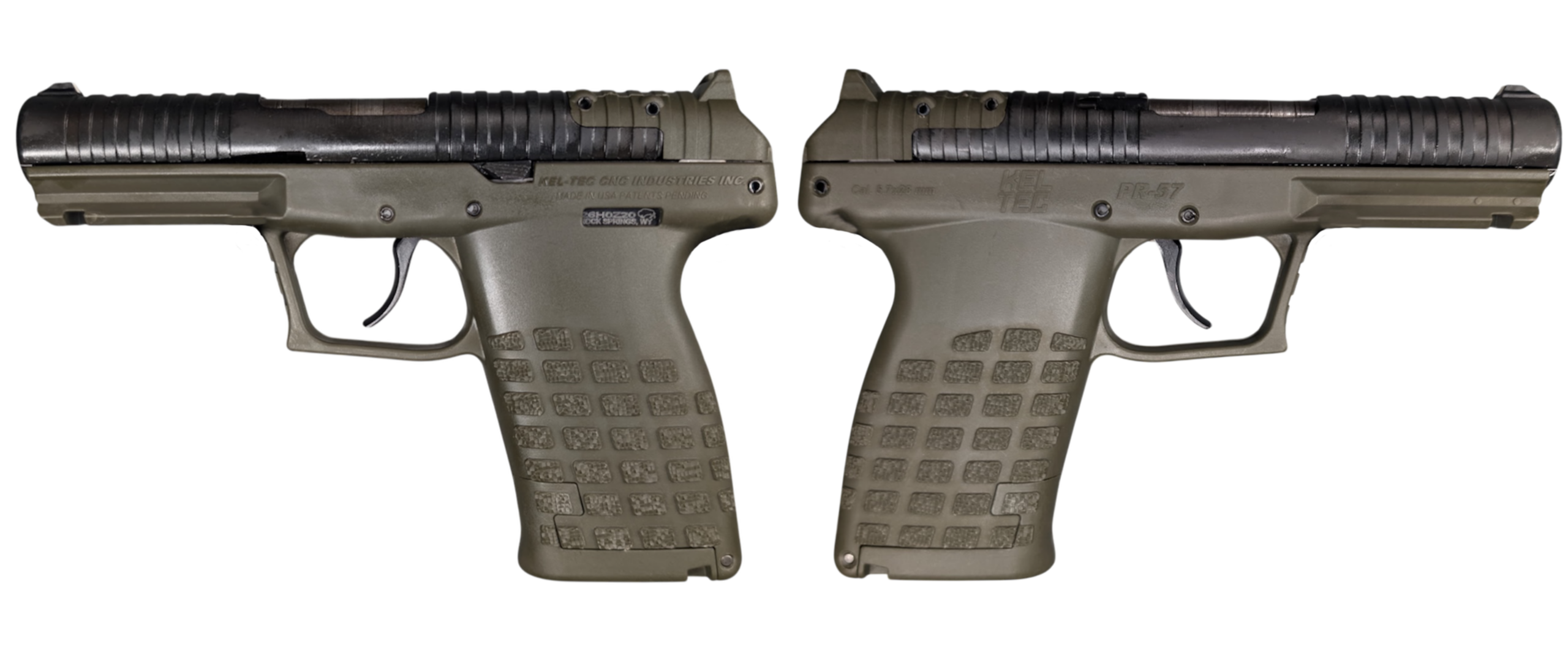 KELTEC PR57 5.7X28 PISTOL 4.64″BBL OPTIC READY, OD GRN, 20+1, 2-STRIPPER CLIPS