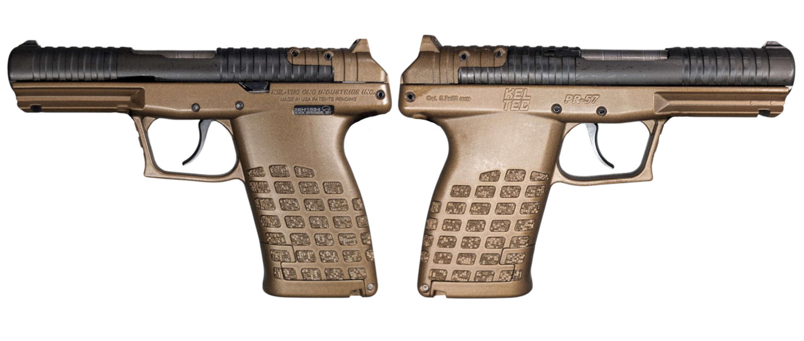 KELTEC PR57 5.7X28 PISTOL 4.64″BBL OPTIC READY, BURNT BRONZE, 20+1, 2-STRIPPER CLIPS