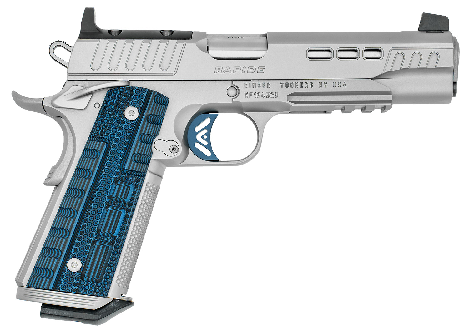 Kimber Mfg.,inc 3000455 Rapide ICE OR 9mm 9+1 5″ Stepped Cocking Serrations Stainless Steel Slide G-10 Grip