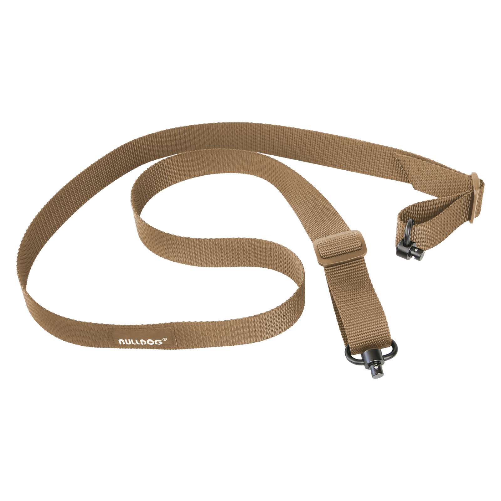 BULLDOG TWO POINT SLING W DELUXE QD PUSH BUTTON SWIVLES TAN ( 50 PER CASE )