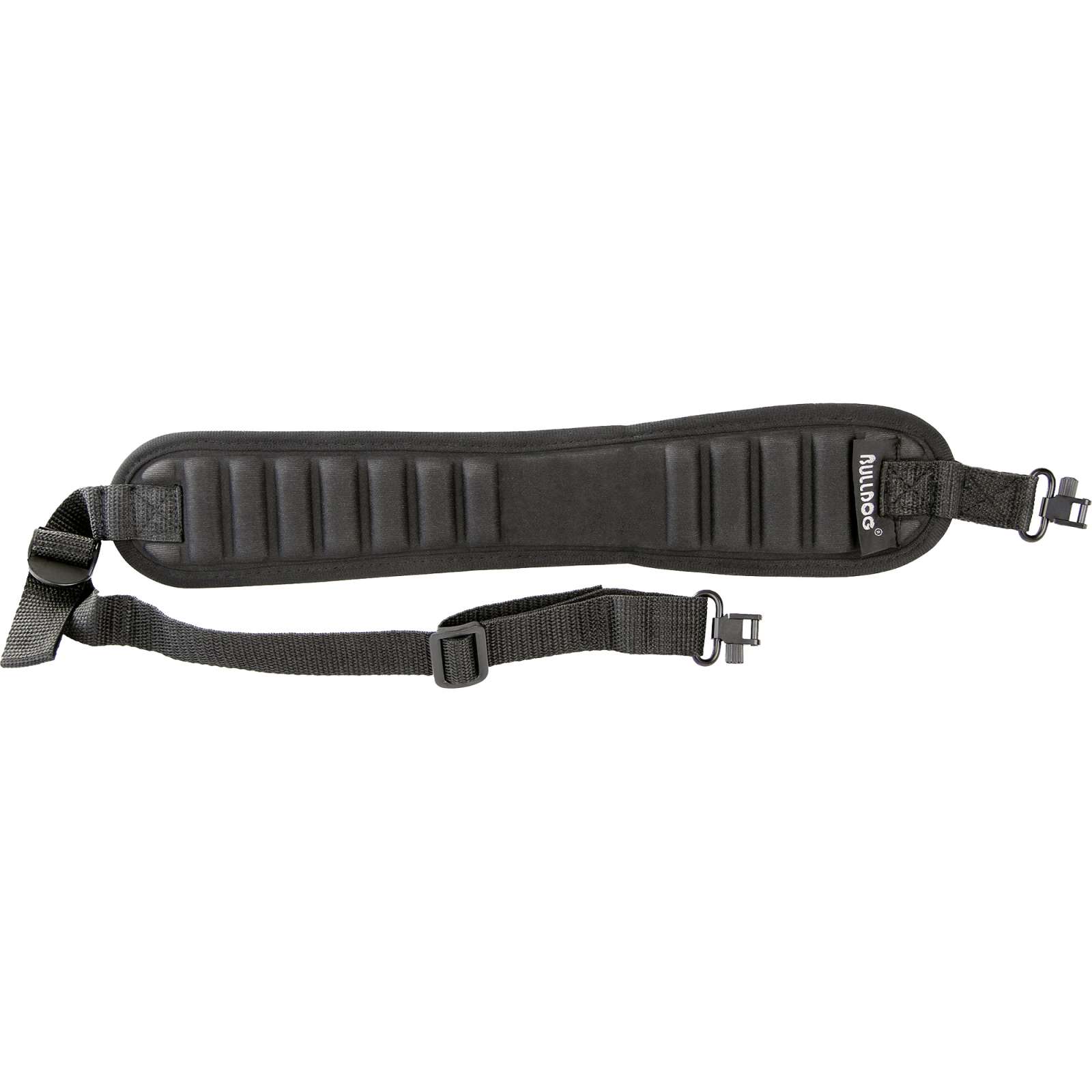 BULLDOG RIBBED RIFLE SLING W DELUXE LOCKING SWIVELS BLK ( 50 PER CASE )