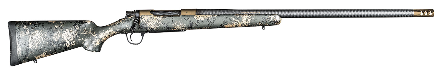 Christensen Arms 8010620100 Ridgeline FFT 300 WSM 3+1 20″ Carbon Fiber/Threaded Barrel, Burnt Bronze Cerakote, Green with Black/Tan Accents Stock