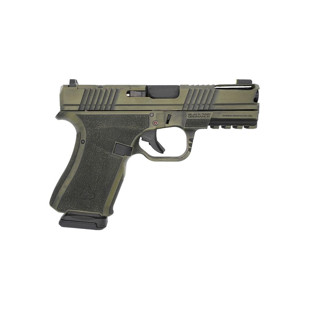 Black Rain Ordnance Frontline+ Handgun 9mm Luger 15rd Magazine 3.75″ Barrel Bazooka Green Battleworn