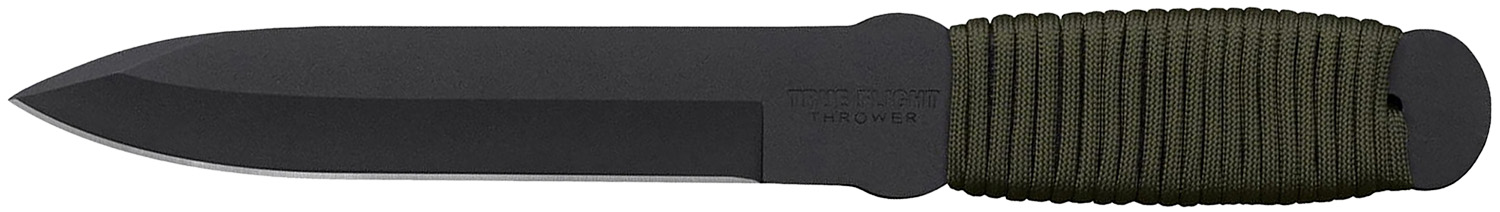 Cold Steel 80TFTC True Flight Thrower 6.75" Fixed Spear Point Plain Black 1055 Carbon Steel Blade/Paracord Wrap OD Handle