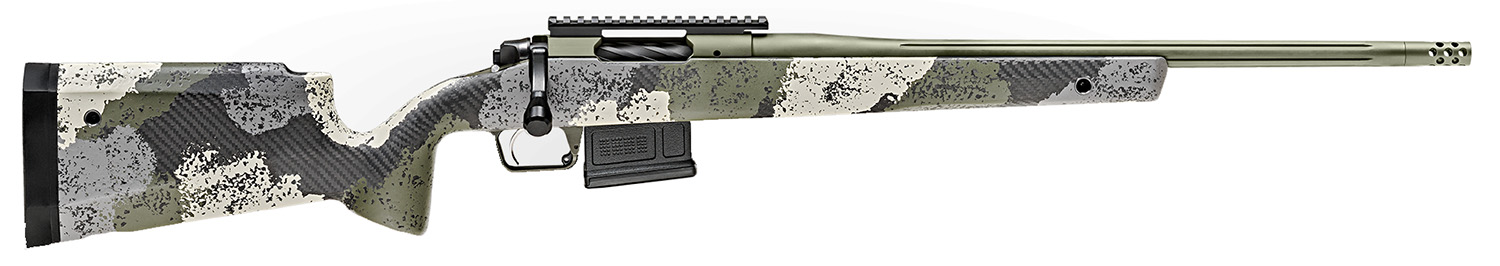 Springfield Armory BAW9206CMG Model 2020 WayPoint  6mm Creedmoor 5+1 Cap 20″ Mil-Spec Green Cerakote Rec/Barrel Evergreen Camo Carbon Fiber Hybrid Profile with M-LOK Stock Right Hand (Full Size)