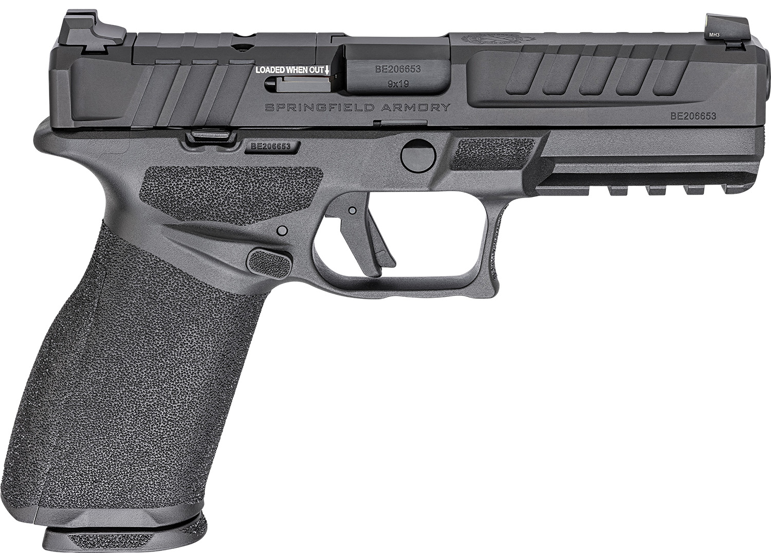 Springfield Armory EC9459BCAU Echelon *CA Compliant Full Size 9mm Luger 10+1 4.50″ Black Melonite Barrel & Steel Optic Ready/Serrated Slide, Black Polymer Frame w/Picatinny Rail, Textured Grip